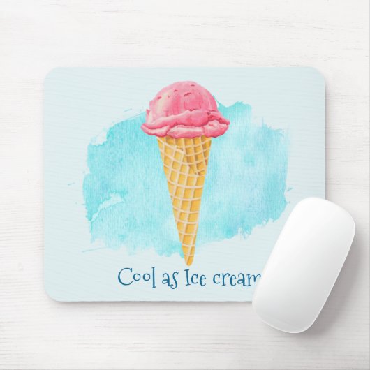 Cool als Eiscreme Erdbeerkronenpuppe Mousepad (Mit Mouse)