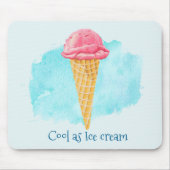 Cool als Eiscreme Erdbeerkronenpuppe Mousepad (Vorne)