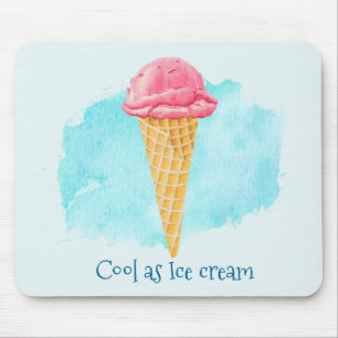 Cool als Eiscreme Erdbeerkronenpuppe Mousepad