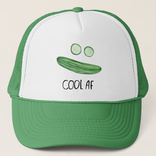 Cool als Gurke "Cool AF" Funny Trucker Hat Truckerkappe (Vorderseite)