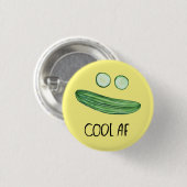 Cool als Gurke "Cool AF" Wasserfarbe Button (Vorne & Hinten)