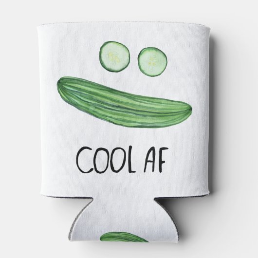 Cool als Gurke "Cool AF" Wasserfarbe Dosenkühler (Rückseite)
