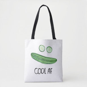 Cool als Gurke "Cool AF" Wasserfarbe Tasche