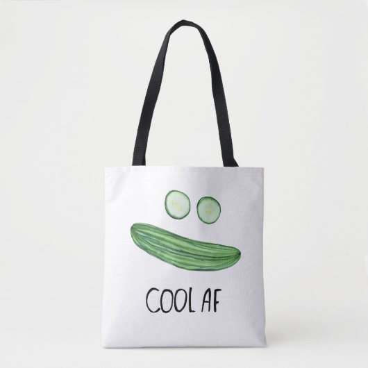 Cool als Gurke "Cool AF" Wasserfarbe Tasche (Vorderseite)