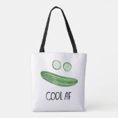 Cool als Gurke "Cool AF" Wasserfarbe Tasche (Rückseite)