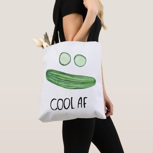 Cool als Gurke "Cool AF" Wasserfarbe Tasche (Von Nahem)