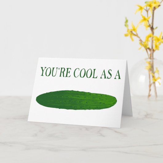 Cool als Gurke Gemüse Geburtstag Karte (Gelbe Blume)