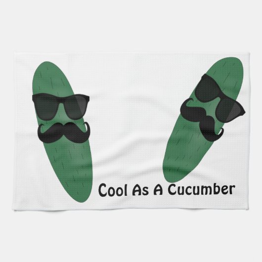 Cool als Gurke Geschirrtuch (Horizontal)