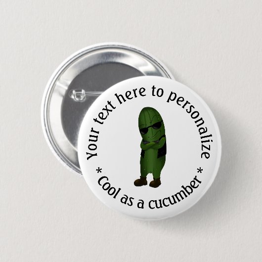 Cool als Gurke Personalisiert Button (Vorne & Hinten)