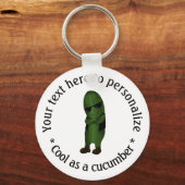 Cool als Gurke Personalisiert Schlüsselanhänger (Vorderseite)
