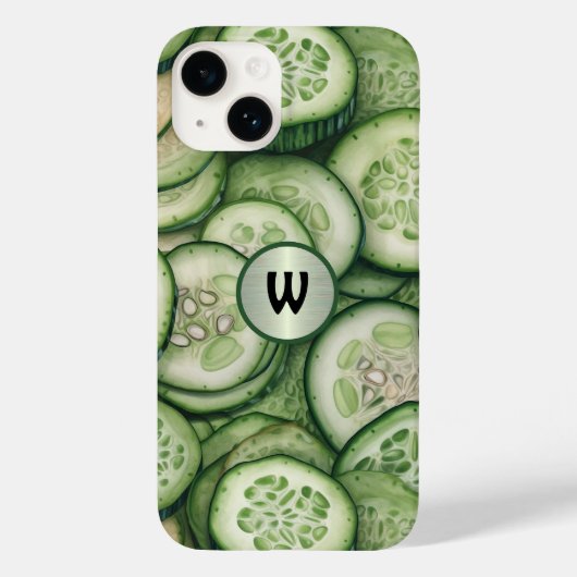 Cool als Gurken Grünes Veggie Monogramm Case-Mate iPhone Hülle (Rückseite)