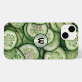 Cool als Gurken Grünes Veggie Monogramm Case-Mate iPhone Hülle (Rückseite (Horizontal))