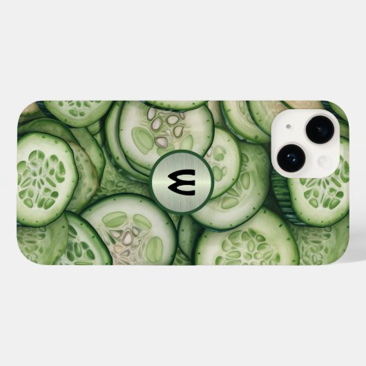 Cool als Gurken Grünes Veggie Monogramm Case-Mate iPhone Hülle (Rückseite (Horizontal))