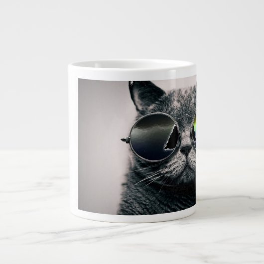 Cool als Katze Jumbo-Tasse (Vorderseite)