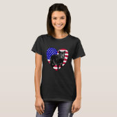 Cool American Timber Wolve Big Canine Heart Silhou T-Shirt (Vorne ganz)
