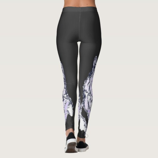 Cool Amethyst White Wolf Leggings (Rückseite)