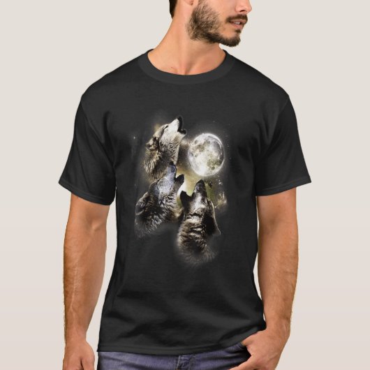Cool an den Mondwölfen heulen Wolf T-Shirt (Vorderseite)