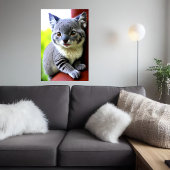 Cool and adorable Hybrid Cat Koala | AI Art Poster