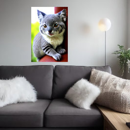 Cool and adorable Hybrid Cat Koala | AI Art Poster