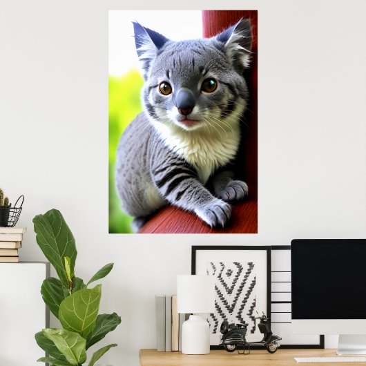 Cool and adorable Hybrid Cat Koala | AI Art Poster (Heimbüro)