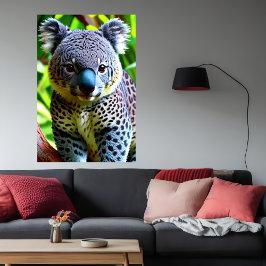 Cool and adorable Hybrid Jaguar Koala | AI Art Poster