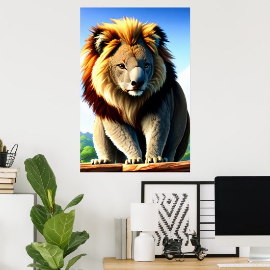 Cool and adorable Hybrid Lion Koala | AI Art Poster (Heimbüro)