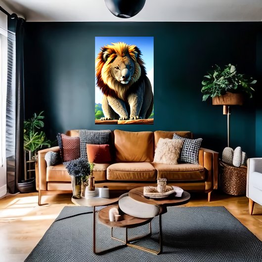 Cool and adorable Hybrid Lion Koala | AI Art Poster