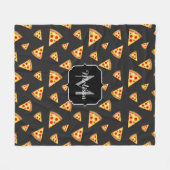 Cool and fun pizza slices pattern Monogram Fleecedecke (Vorderseite (Horizontal))