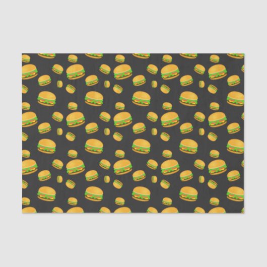 Cool and fun yummy burger pattern dark gray seidenpapier (Vorderseite)