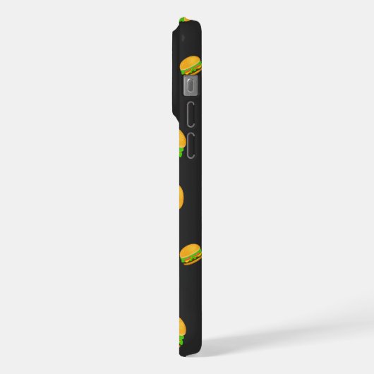 Cool and fun yummy burger pattern Monogram iPhone Hülle (Linke Seite)