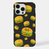 Cool and fun yummy burger pattern Monogram iPhone Hülle (Rückseite)
