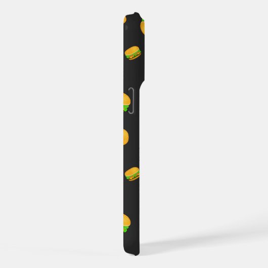 Cool and fun yummy burger pattern Monogram iPhone Hülle (Rechte Seite)