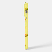 Cool and fun yummy burger pattern Monogram yellow  iPhone Hülle (Linke Seite)
