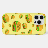 Cool and fun yummy burger pattern Monogram yellow  iPhone Hülle (Rückseite (Horizontal))