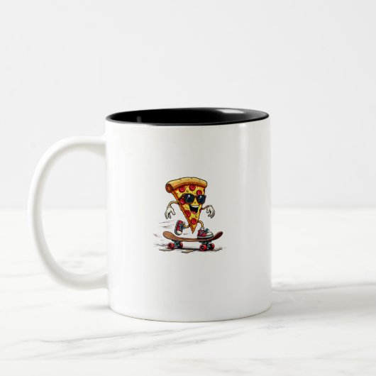 Cool and Funny National Pizza Day: Laugh, Enjoy Zweifarbige Tasse (Links)
