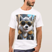 Cool, Angesagt, trendy Fluffy Wolf T-Shirt (Vorderseite)