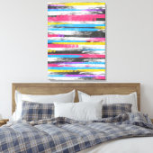 Cool angesagte, lebendige abstrakte Farbstreifen Leinwanddruck (Insitu (Schlafzimmer))