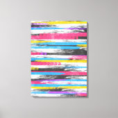 Cool angesagte, lebendige abstrakte Farbstreifen Leinwanddruck (Vorderseite)