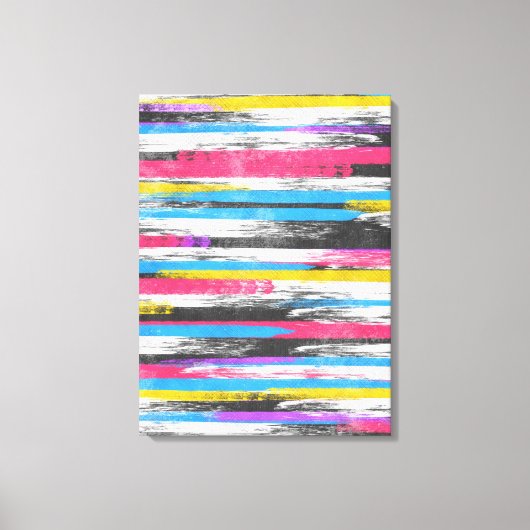 Cool angesagte, lebendige abstrakte Farbstreifen Leinwanddruck (Vorderseite)