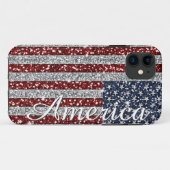 Cool angesagter Amerika-Flaggen glänzenden Imitate Case-Mate iPhone Hülle (Rückseite (Horizontal))