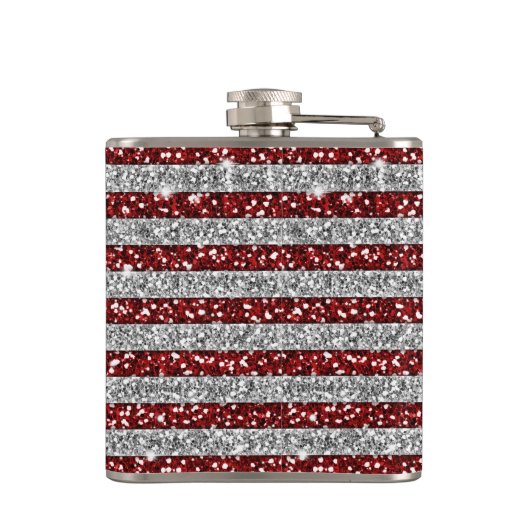 Cool angesagter Amerika-Flaggen glänzenden Imitate Flachmann (Rückseite)