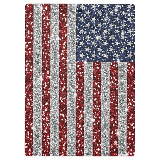 Cool angesagter Amerika-Flaggen glänzenden Imitate Klemmbrett (Rückseite)