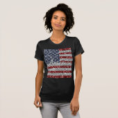 Cool angesagter Amerika-Flaggen glänzenden Imitate T-Shirt (Vorne ganz)