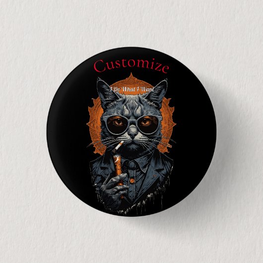 Cool Angesagter Cat Thunder_Cove Button (Vorderseite)