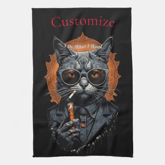 Cool Angesagter Cat Thunder_Cove Geschirrtuch (Vertikal)