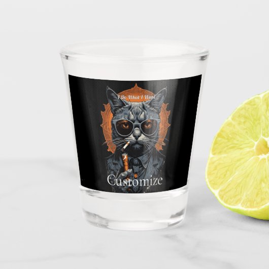 Cool Angesagter Cat Thunder_Cove Schnapsglas (Vorderseite)