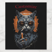 Cool Angesagter Cat Thunder_Cove Weinetikett (Einzelnes Label)