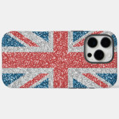 Cool angesagter UK Union Jack Flag Imitats Glitzer Case-Mate iPhone Hülle (Rückseite (Horizontal))