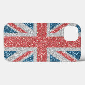 Cool angesagter UK Union Jack Flag Imitats Glitzer Case-Mate iPhone Hülle (Rückseite (Horizontal))