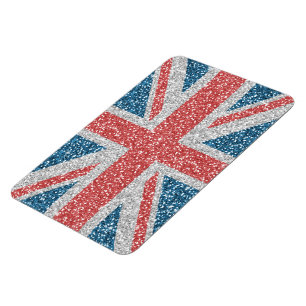 Cool angesagter UK Union Jack Flag Imitats Glitzer Magnet